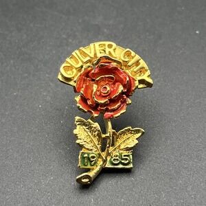 1985 Tournament Of Roses Culver City Gold Tone Rose Lapel Hat Pin